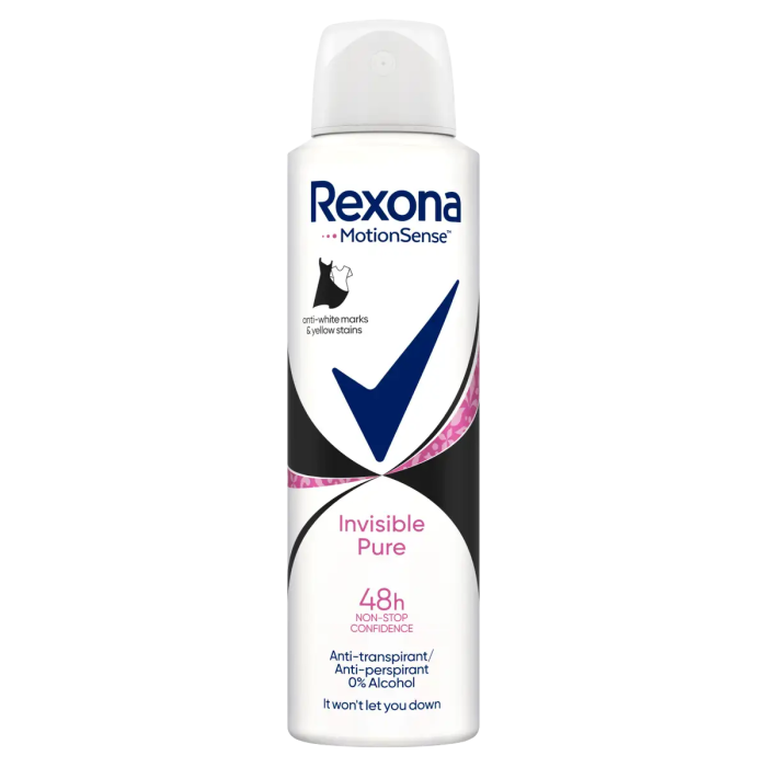 Дезодорант жіночий, Invisible pure 150 мл, REXONA