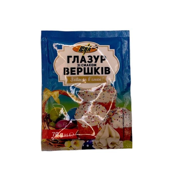 Глазур зі смаком вершків, 70г, 10шт/уп, ЮНА-ПАК