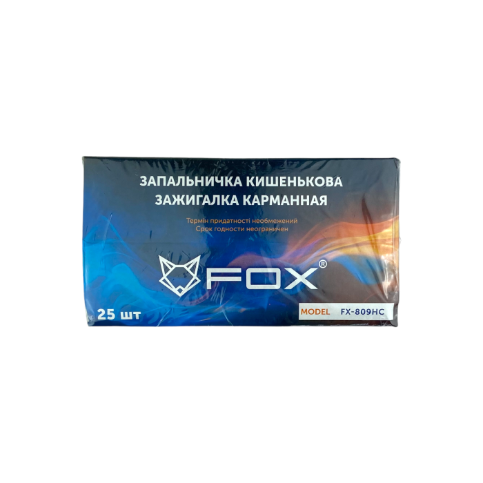 Запальничка кольорова 809 НС TURBO, 24 шт,, FOX