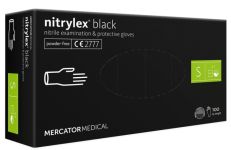 Рукавички одноразові нітрилові чорні S, 50 пар (100шт), MERCATOR