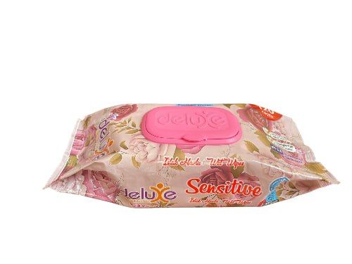 Серветка волога Pink Rose з клапаном 120 шт., DELUXE