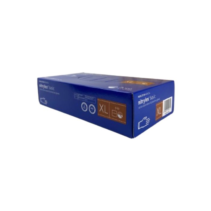 Перчатки одноразовые нитриловые синие XL, Basic, 100 шт