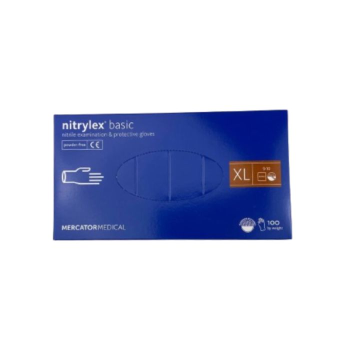 Перчатки одноразовые нитриловые синие XL, Basic, 100 шт