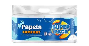 Туалетний папір білий тришаровий Comfort SUPER PACK, 8 шт., Papela