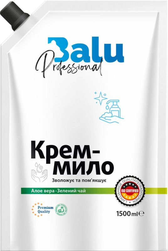 Крем-мило рідке Алое вера - Зелений чай дойпак 1500 мл,, BALU