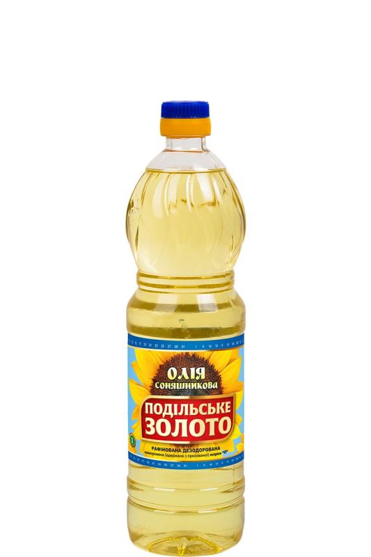 Олія соняшникова рафінована дезодорована, 1 л , ПОДІЛЬСКЕ ЗОЛОТО