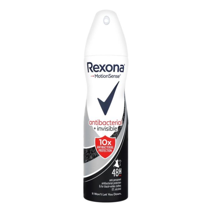 Дезодорант жіночий, Antibacterial+Invisible 150 мл, REXONA
