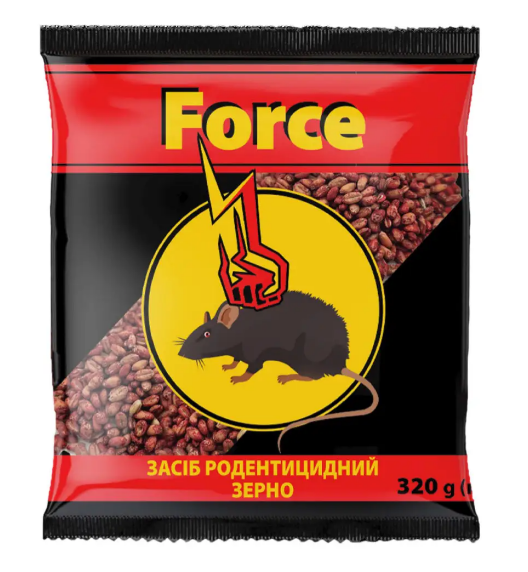 Родентицид, зерно червоне (від щурів), 320гр, FORCE