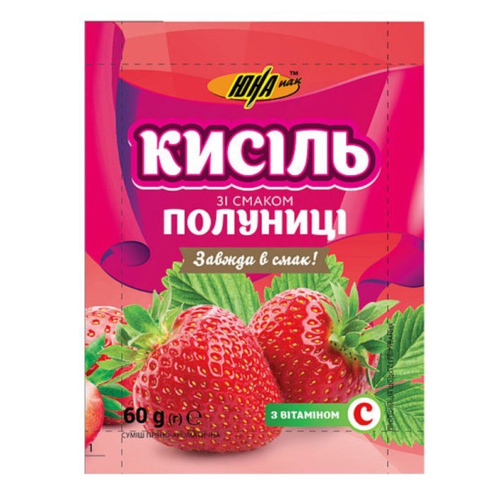 Кисіль "Полуниця" 60 гр, ЮНА-ПАК