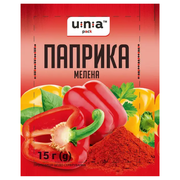 Паприка мелена 15 гр, ЮНА-ПАК