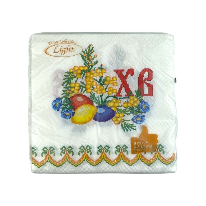 Серветка 33х33, 2шари, Пасхальна вишивка, 16шт,, LA FLEUR
