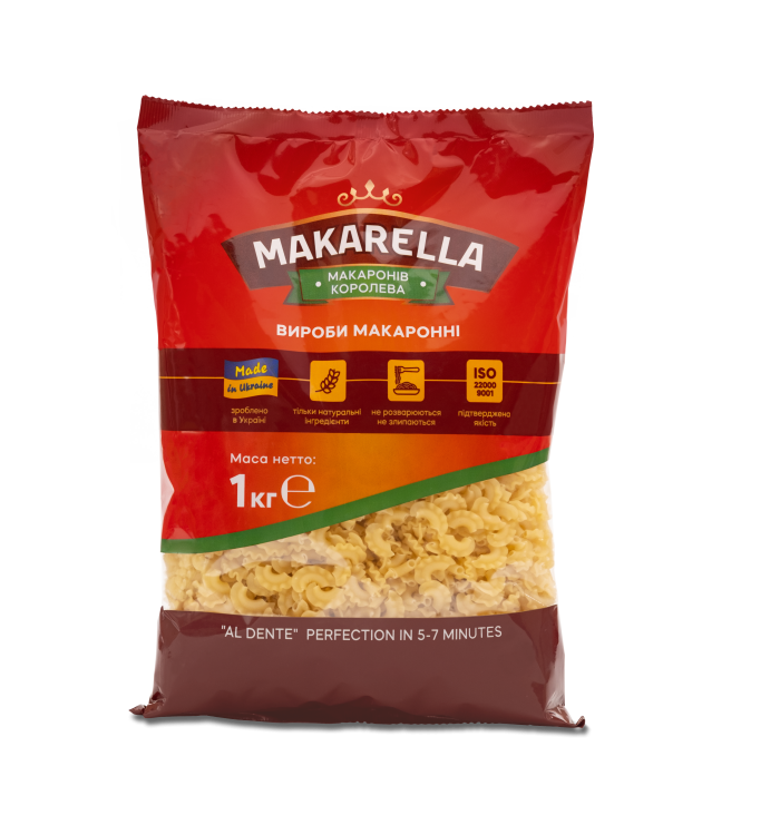Макароні вироби Гребінці, 1000 г, МАКАРЕЛЛА