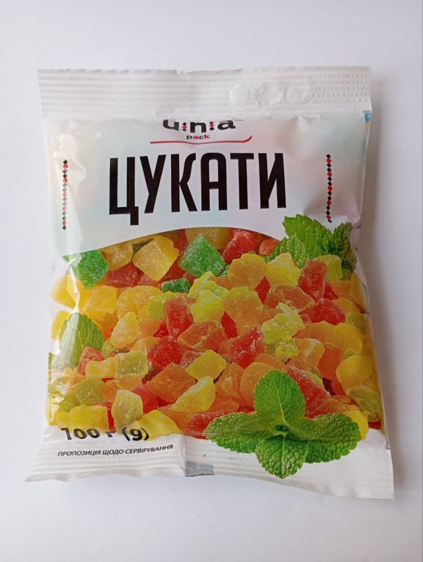 Цукати 100г, ЮНА-ПАК