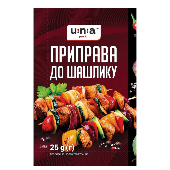 Приправа до шашлику 25 гр, ЮНА-ПАК