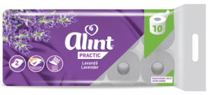Туалетний папір білий двошаровий Practic Lavender, 10 шт,, ALINT