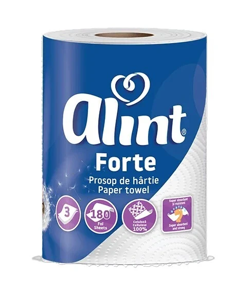 Рушник паперовий білий Forte 1 шт, 3-шаровий,, ALINT