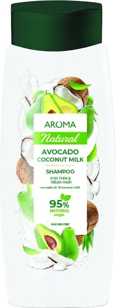 Шампунь Natural Avocado Coconut Milk 400 мл,, AROMA
