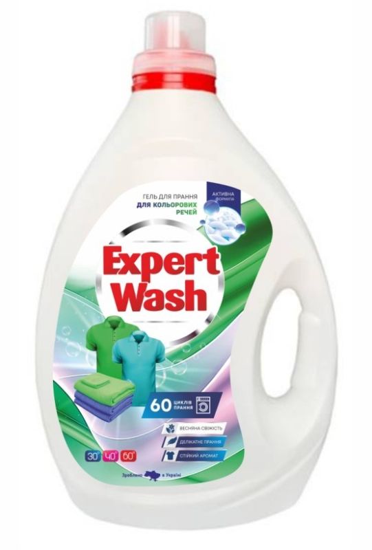 Гель для прання кольорових речей Весняна свіжість 3л,, EXPERT WASH