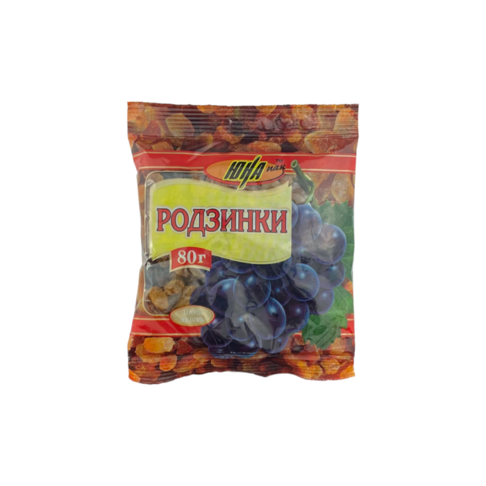 Родзинки 80 гр, ЮНА-ПАК