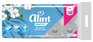 Туалетний папір білий двошаровий Practik White, 10 шт,, ALINT