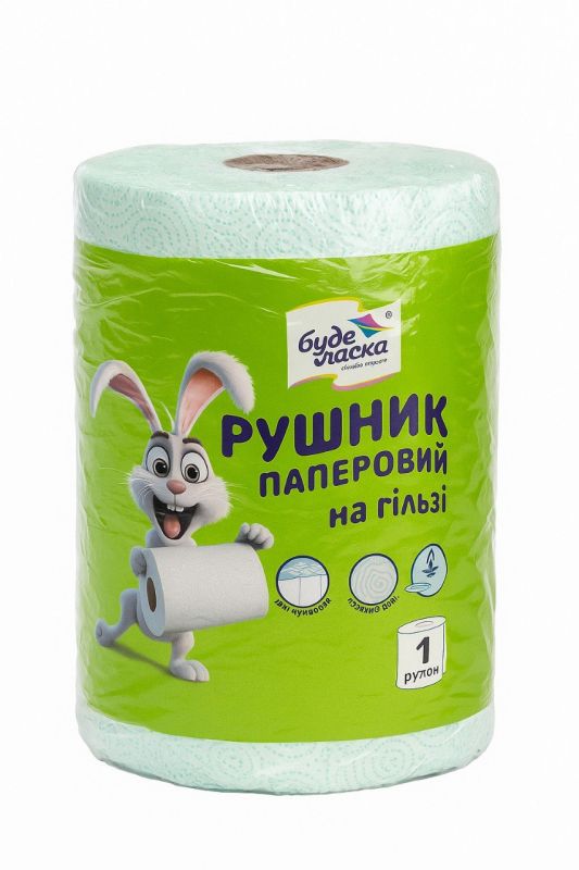 Рушник паперовий білий, 1 шт, 2-шаровий 470 відривів,, АЛЬБАТРОС