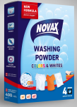 Пральний порошок автомат універсальний COLOR&WHITES, 400г, , NOVAX