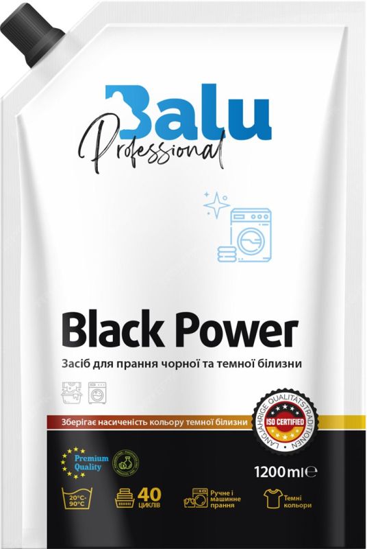 Засіб для прання чорної та темної білизни Black Power дойпак 1200 мл,, BALU