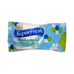 Серветка волога антибактеріальна, 15 шт, SUPER FRESH