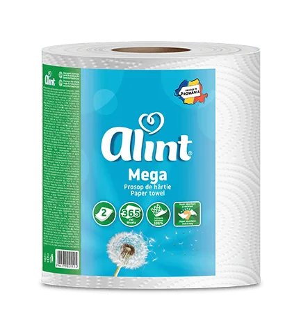 Рушник паперовий білий Mega 1 шт, 2-шаровий, ALINT
