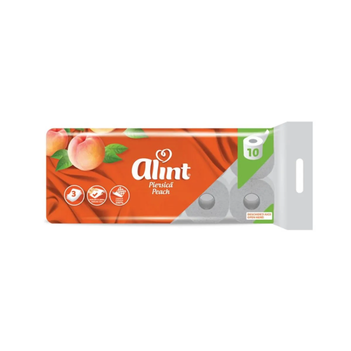 Туалетний папір білий тришаровий Peach, 10 шт,, ALINT