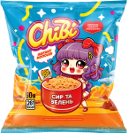 Вермішель швидкого приготування зі смаком сиру та зелені, 60 г, Chibi