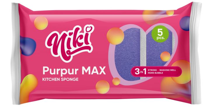 Губка кухонна PUR PUR MAX  5шт, TM Nikі
