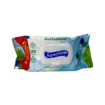 Серветка волога, антибактеріальна, з клапаном, 120 шт, SUPER FRESH