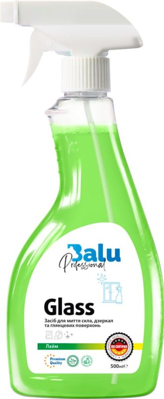 Засіб мийний для вікон та дзеркал Лайм з розпилювачем, 0,5 л, BALU, BALU