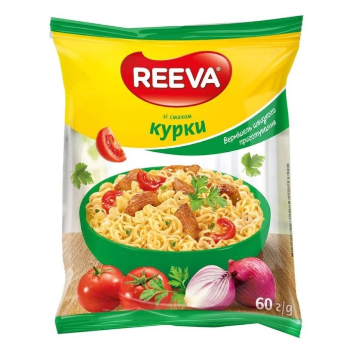 Вермішель швидкого приготування зі смаком курки,60гр, REEVA