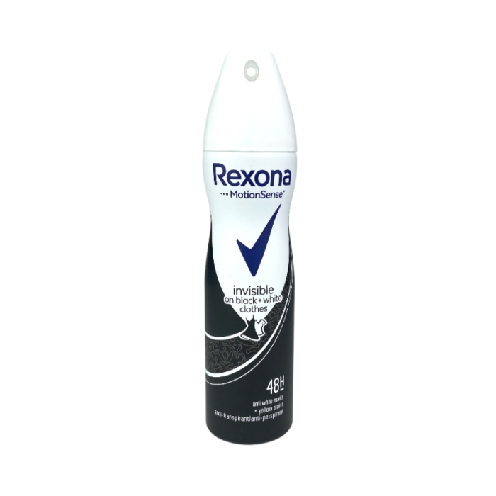 Дезодорант жіночий, Invisible on blak+white clothers, 150 мл, REXONA