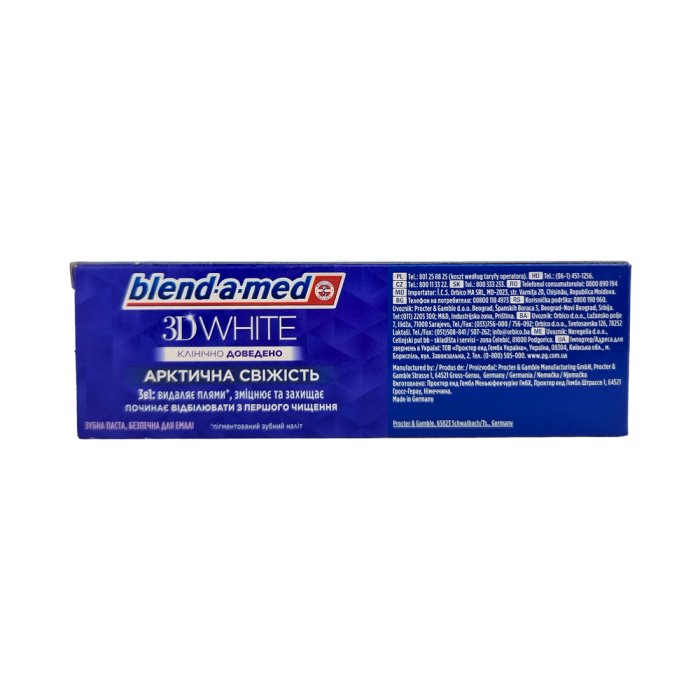 Зубна паста 3D White Арктична Свіжість 75мл, BLEND A MED