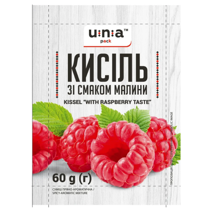 Кисіль "Малина" 60 гр, ЮНА-ПАК